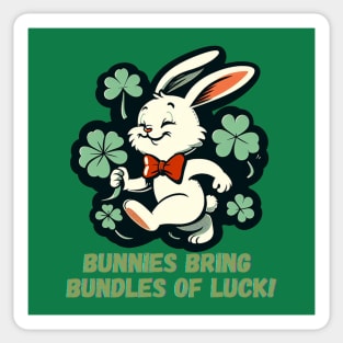 Bunnies bring bundles of luck! Sticker